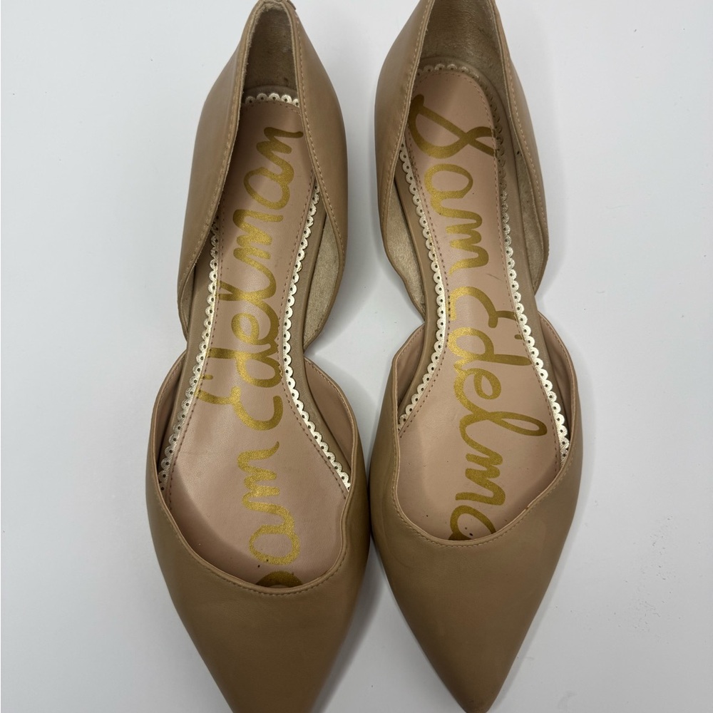 Sam Edelman Pointed Toe D'Orsay Flats in Taupe - Picture 2 of 8